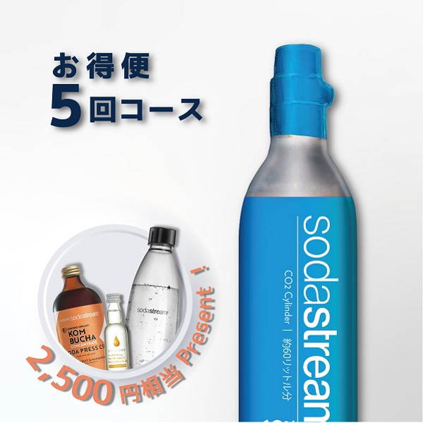 ソーダストリーム　ガスシリンダー 60L お得便　2本×5回分