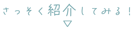 さっそく紹介してみる！